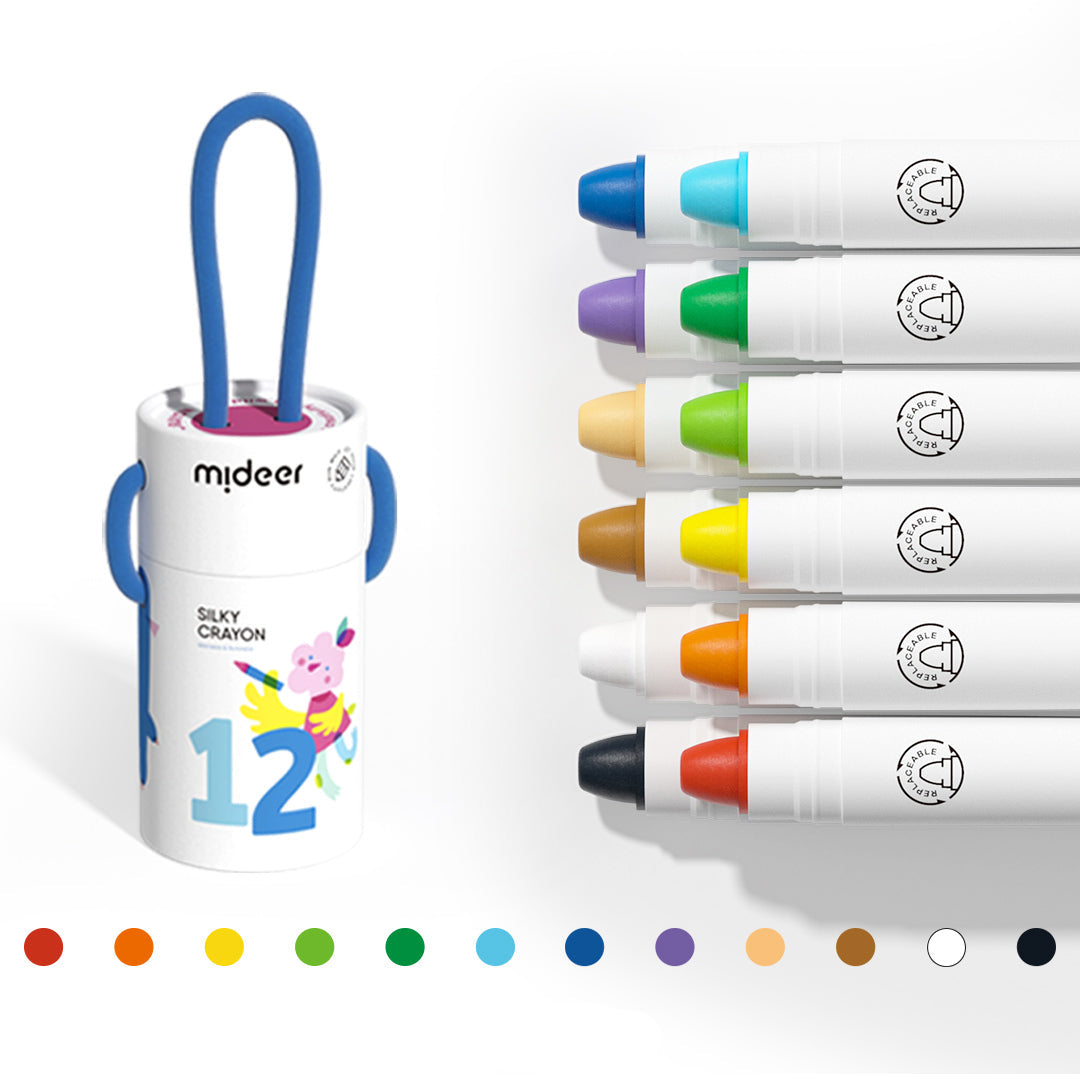 Silky Crayon 12 Colours Mideer