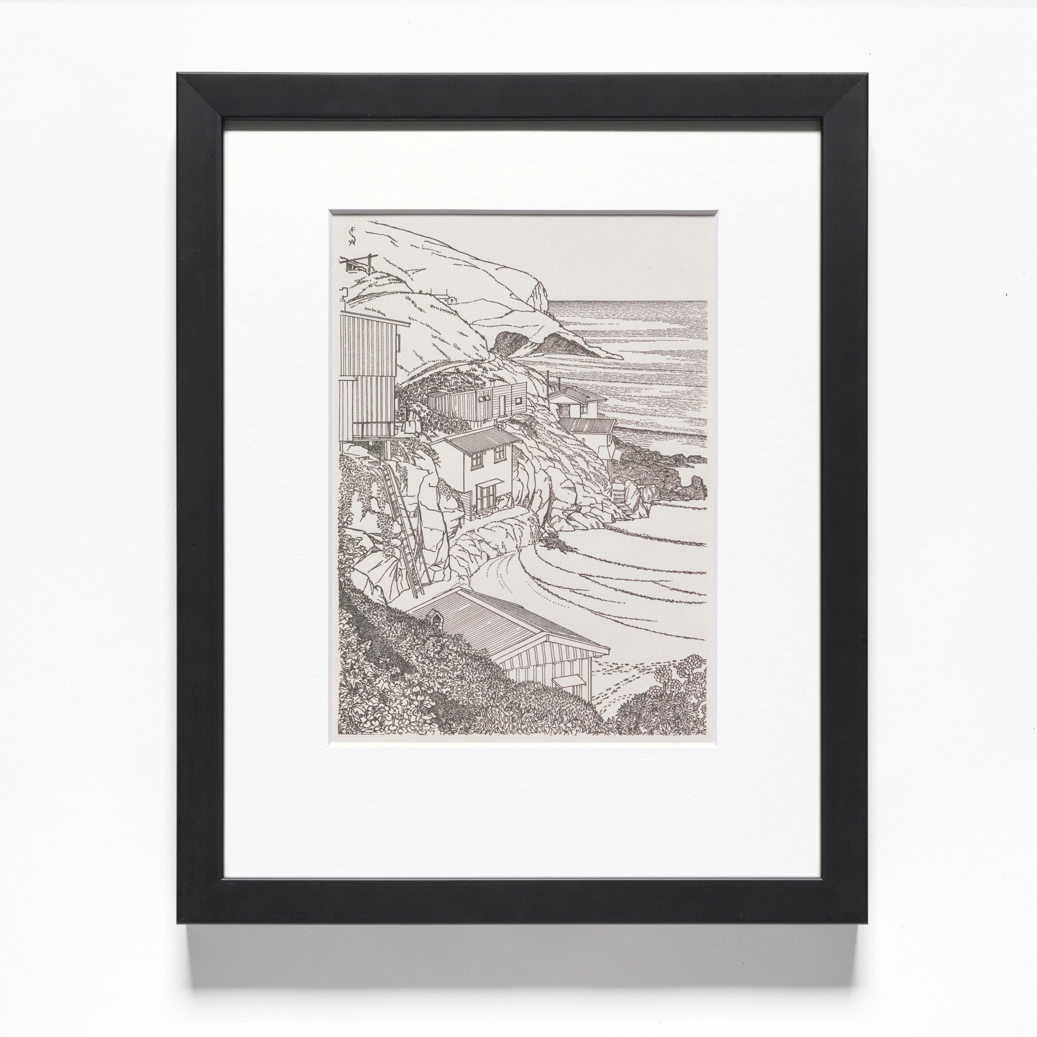 Francis A. Shurrock "Cottages, Taylors Mistake" Reproduction Print