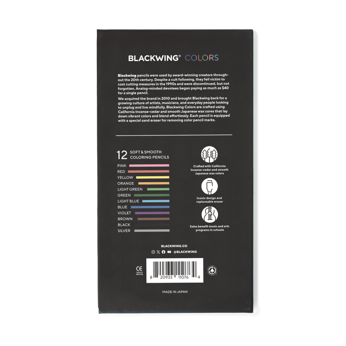 Blackwing 12 Colour Pencils