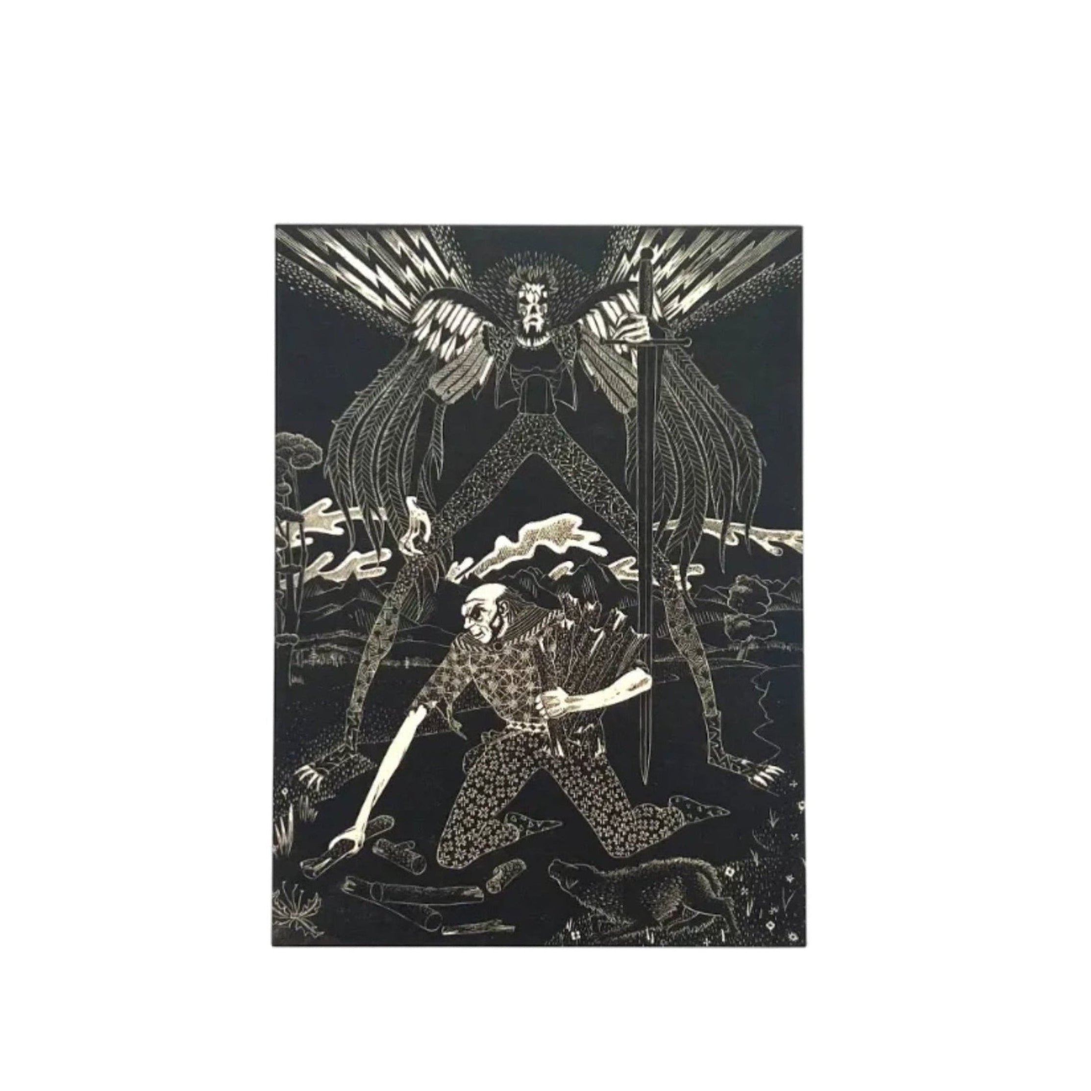Leo Bensemann "Death and the Woodcutter" Postcard