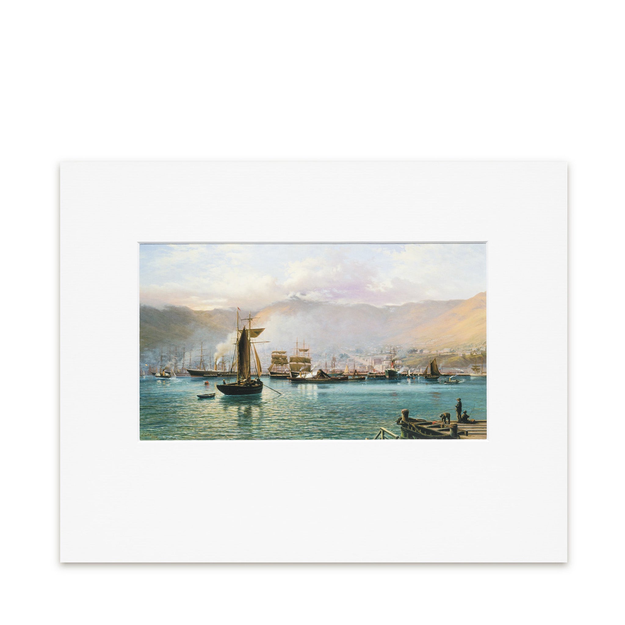 John Gibb "Lyttelton Harbour, N.Z. Inside the Breakwater" Reproduction Print