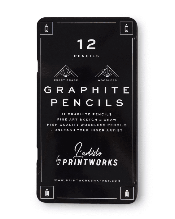 12 Graphite Pencils in Tin