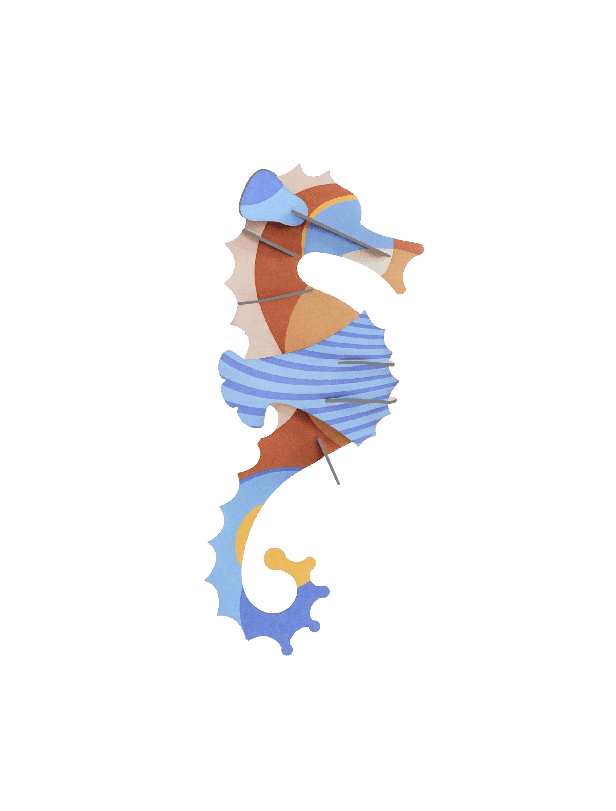 Blue Ringlet Seahorse Wall Art