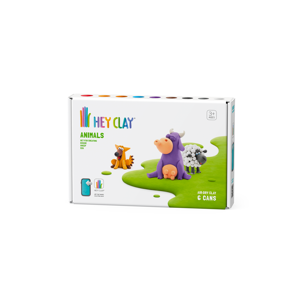 Hey Clay - Animals (Dog Sheep Cow) 6 Cans