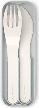Monbento Pocket Cutlery Set Cream
