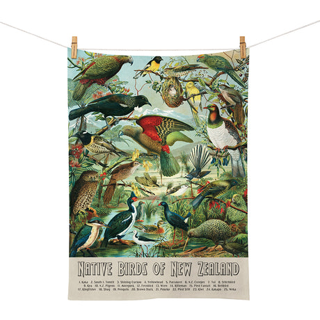 Native Birds of NZ Tea Towel