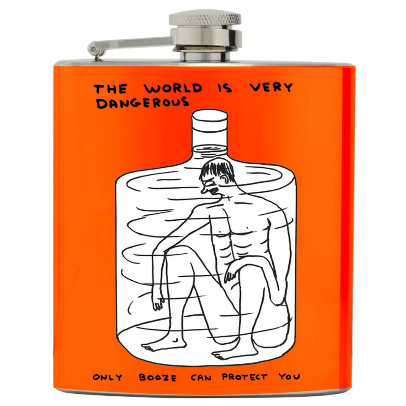The World is Very Dangerous… Hip Flask x David Shrigley