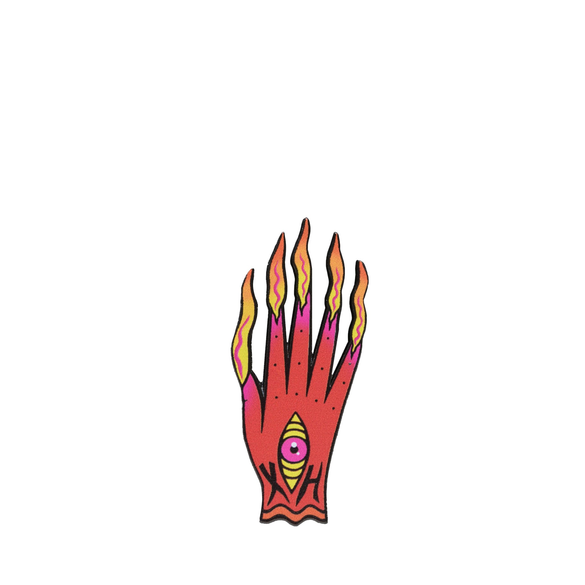 Xoë Hall "Kuīni of the Worlds" Flaming Hand Enamel Pin